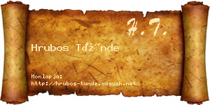 Hrubos Tünde névjegykártya