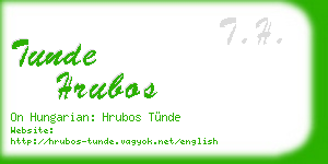 tunde hrubos business card